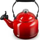 Le Creuset Enamel On Steel Demi Tea Kettle with Metal Finishes, 1.25 qt., Cerise (1.3 Quarts)