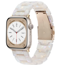 V-MORO Resin Band Compatible with Apple Watch Series 7/8/9/10 41mm/40mm/38mm/42mm Fashion Strap for iWatch Series 6/5/4/3/2/1/SE Lightweight Bracelet Wristband Replacement Women, Ivory White 