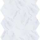 Peel and Stick Floor Tile White Marble Look, 10-Pack/6.3 Sqft, Floor Tiles Peel and Stick Waterproof, Self Adhesive and DIY for Kitchen Bathroom Laundry Room