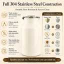 35 lb Dog Food Storage Container, Airtight 304 Stainless Steel Bin