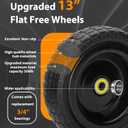 13" Flat Free Wheels Replacement for GOR Garden Cart Tires, 4.00-6 Solid Tires with 5/8"Bearings, 13" No Flat Wheels for GOR Garden Carts/Hand Trucks/Garden Carts