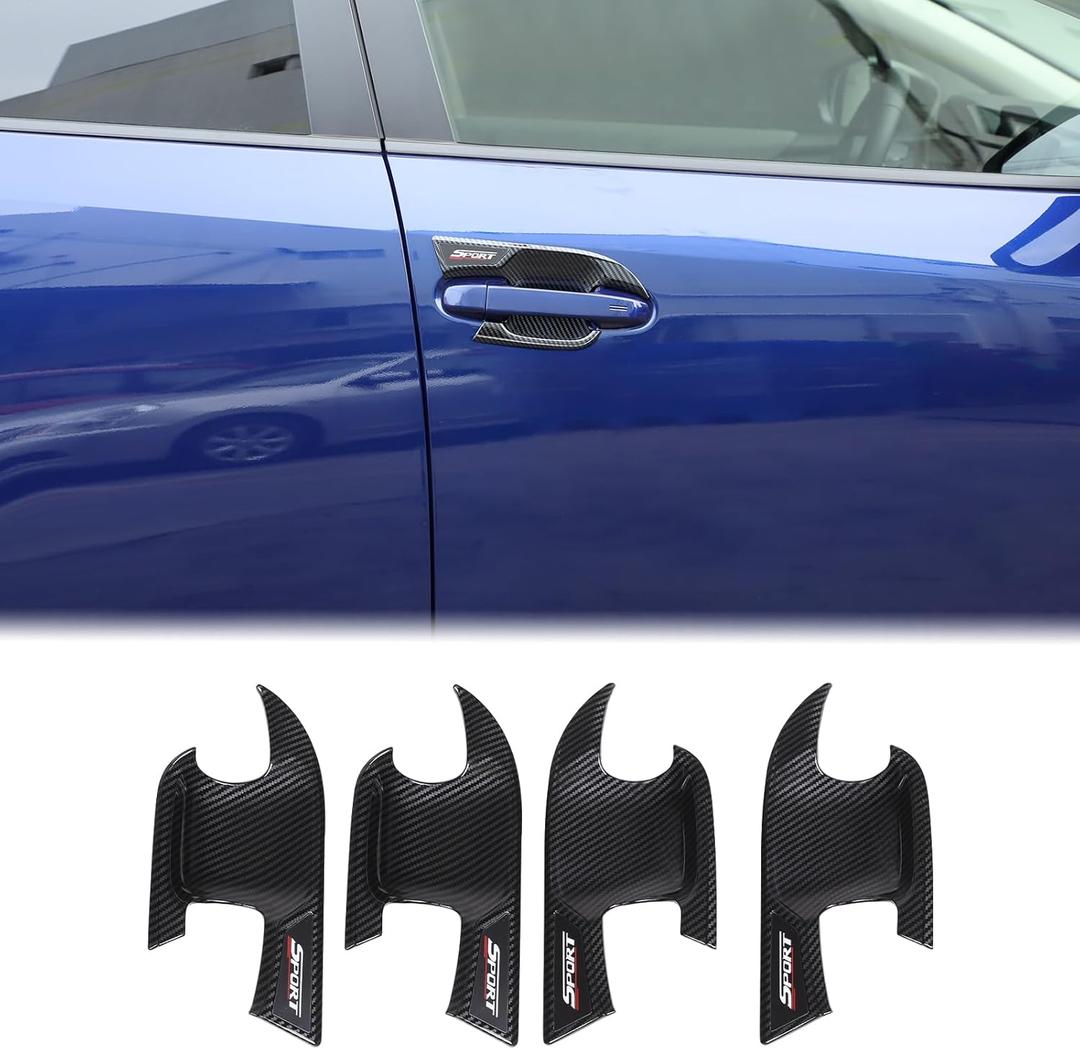 Aunginsy Exterior Handle Cover Trims - Compatible with Subaru Crosstrek 2023-2024, Scratch Protection, Decorative Accessory (Carbon Fiber Pattern(Door Handle Bowl))