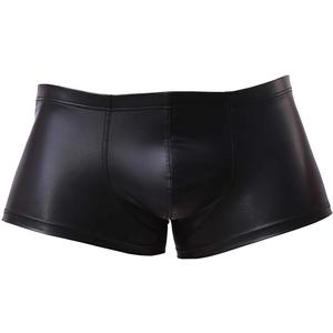 Mens Imitation Leather Underwear Sexs Boxer Briefs (Black, XL)