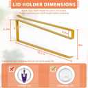 2 Pack Tumbler Lid Organizer, Horizontal Tumbler Lid Storage Hook to Hold Up 20 Lids, Space Saving Cup Lid Holders Under Cabinet Tumbler Lid Hook for Kitchen Organizer, Paper Towel Rack Hanger (Gold)
