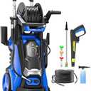 Electric Pressure Washer 5000PSI-Max 3.6GPM Power Washer Touch Screen Adjustable Pressure,4 Nozzles and 500ml Foam Cannon Power Washer Cleaning for Patio Blue