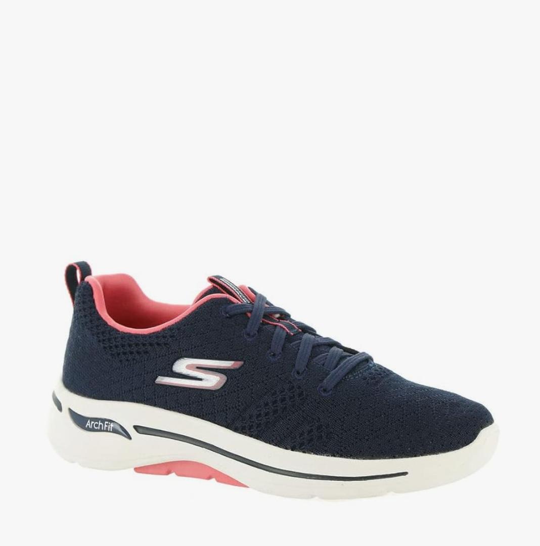 Skechers Women's Go Walk Arch Fit Unify Sneaker, Navy/Coral, Size 9