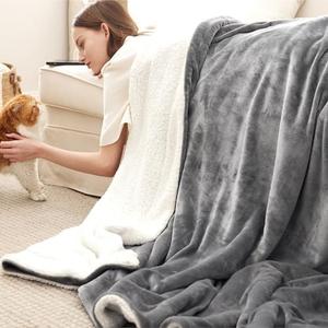 Bedsure Sherpa Fleece Blankets King Size for Bed - Thick and Warm, Soft Fuzzy Plush King Blanket for Winter, Grey, 108x90 Inches