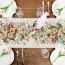 Easter Table Runner Butterfly Flowers Eggs Runners Table Decorations Holiday Spring Kitchen Dining Home Party Supply 13x72 Inch