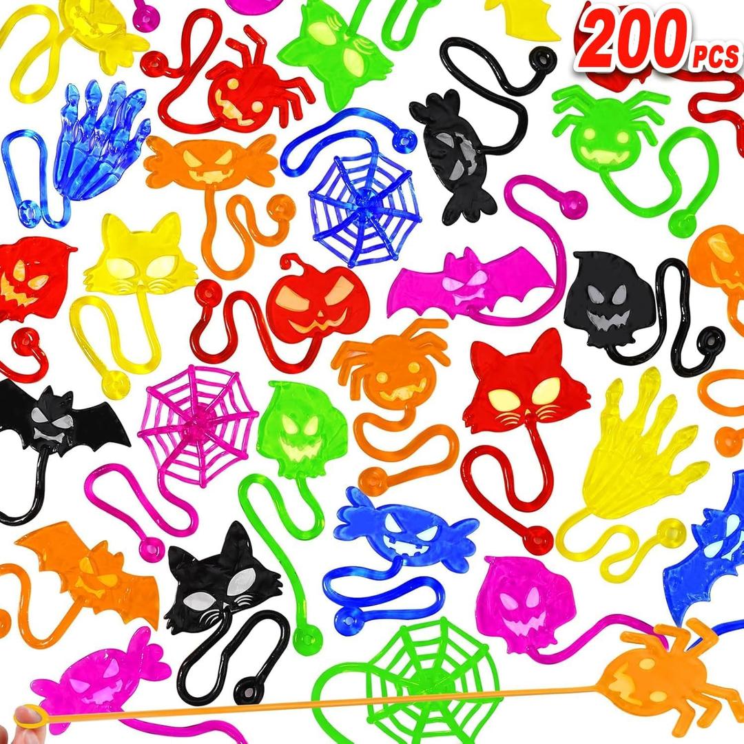 200PCS Halloween Sticky Hands Party Favors Treats Bags Toys for Kids,Bulk Halloween Toys for Goodie Bag Stuffers Basket stuffers Candy Bags Fillers Classroom Exchange Prizes