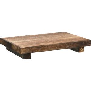 Nuogo Wood Riser Tray Soap, Stand Soap Tray for Kitchen Sink, Wood Pedestal for Kitchen Counter Sink Stand Decorative Rustic Bathroom Dishes Plant Bottles Candles Display(12 x 7 Inch,Brown)