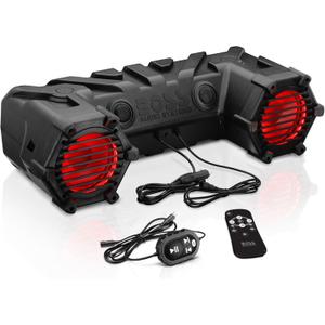 BOSS Audio Systems ATV30BRGB ATV Speaker System - 6.5 Inch Speakers, 1 Inch Tweeters, Built-in Amplifier, Bluetooth, Multi-Color Illumination