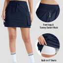 MAGCOMSEN Women's Hiking Cargo Skort High Waisted Tennis Golf Skirt 4 Pockets Summer Casual Athletic Skirt with Liner (Blue, XL)
