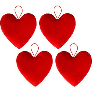 Valentines Day Decorations Valentines Red Heart Velvet Bows 4 pc 6 * 6 in Red Heart Hanging for Home Wall Door Hanger Decor Valentines Wedding Anniversary Birthday Party Supplies