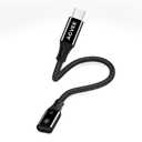 AGVEE 2 Pack 4 inch Lightning Female to USB C Male PD Adapter, 27W Fast Charger Charging Comverter for iPhone 15 16 Plus Pro Max Carplay, Samsung S25 S24 S23 S22, Not for Audio, Black