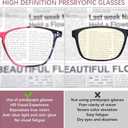 Progressive Multifocal Reading Glasses,4 Pack Blue Light Blocking for Women Spring Hinge Pattern Print Eyeglasses