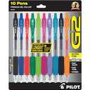 Pilot G2 Premium Retractable GelInk Rolling Ball Pens, Extra Fine Point (0.5mm), Assorted, 10/Pk (14168)