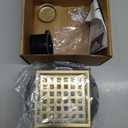 Shower Drain, Brushed Gold 4 inch Shower Floor Square Drain with Flange, Removeable Grid Panel SUS 304 Stainless Steel Square Shower Drain