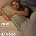 Meiz Pregnancy Pillow, U Shaped Pregnancy Pillows for Sleeping Cooling, 55 Inch Maternity Pillow for Pregnant Women, Body Pillows for Adults, Rayon Cover from Bamboo, Sage Green