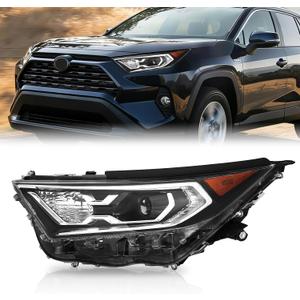 JFN LED Headlight Assembly Compatible with 2019-2023 Toyota RAV4 Hybrid Front HeadLamp with Blubs(Driver Side (Left))