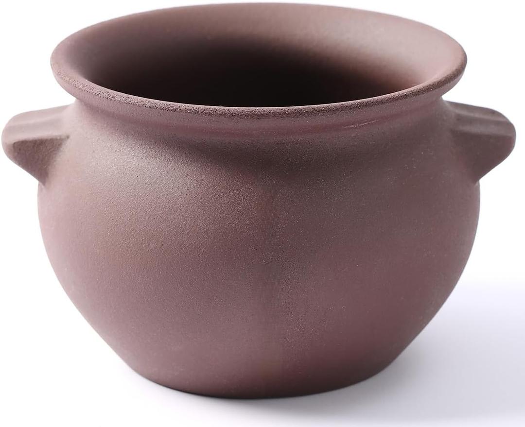 Olla de Barro para Caf 1.2L con Asas Olla Pequea para Estufa, Purple Clay Pot for Coffee, Hot Drinks and Sauces