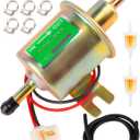 Clatoon Universal Electric Fuel Pump Kit 12V with 6.56 FT 5/16" ID Fuel Line, Inline Low Pressure Fuel Pump 3-6 PSI for Carburetor Lawn Mowers Small Engine Motorcycles ATVs and More