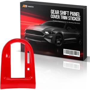 Rogierra Gear Shift Panel Cover Trim Sticker for Ford Mustang - Interior Decorative Frame in Red - Fits 2015 2016 2017 2018 2019 2020 2021 2022 2023 Models