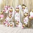 HOUSE OF PARTY Mosaic Numbers for Balloons 3FT - Marquee Numbers Pre-Cut Light Up 3 Feet Tall Balloon Number Frame, 2 Mosaic Cardboard Numbers for Party Decor, Birthday Anniversary Decoration