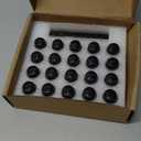 20pcs Black 12x1.5 Lug Nuts, GAsupply Closed End Acorn Spline Tuner Lug Nuts 1.38" 35mm Tall Conical/Cone Seat for Aftermarket Wheels, Pack of 20+1 Socket Key