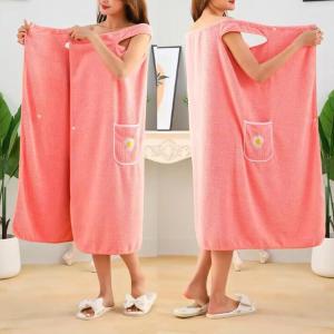 1Pc Women's Shower Wearable Bath Towel, Adjustable Plus Size Absorbent Bath Towel, Suitable for Home, Hotel, Sauna, Travel(Pink)