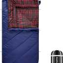 KingCamp Sleeping Bag for Adults, Cold Weather & Warm Extra Wide Big & Tall XL Portable Waterproof Flannel Sleeping Bags, Essentials Gear Accessories for Camping Backpacking Hiking Indoor & Outdoor (86.6" x 39.4", 32F Ultimate Warmth Navy)
