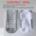 YQHMT Basketball Socks Outdoor Athletic Crew Socks Thick Compression Sports Socks for Men & Women 4 Pack (6-12)