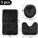 Eanpet Black Bathroom Rugs Sets 3Piece Bath Mat Solid Bath Rug Floor Mats Washable Shower Rug with U-Shaped Contour Rug Toilet Lid Cover