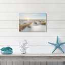 WALLSUP DECOR Coastal Beach Canvas Wall Art: Sunset Ocean Picture Seascape Painting Sea Artwork Sand Dunes Grass Prints for Bathroom Bedroom Home Office, 36"L x 24"W