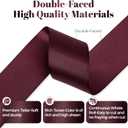 Burgundy Satin Ribbon, Double Faced 1-1/2 Inch X 25 Yards, Premium Satin Ribbon for Gift Wrapping, Crafts, Hair Bow Making, Sewing, Flower Bouquet, Wedding Party Decor