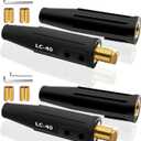 LC-40 Welding Lead Connector, Welding Cable Quick Connectors, Male & Female Welding Connectors for Welding Machine Accessories, 1/0 and 2/0 Welding Lead Size Capacity, 350 Amp Max Rating (Black, 2 Pair)