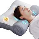 Cervical Neck Pillow for Pain Relief - Ergonomic Pillow Orthopedic Contoured Sleeping Neck Contoured Support Pillow for Comfortable Side & Back Sleepers (Grey)