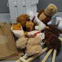 36Pcs Adopt A Puppy Party Favors, Mini Stuffed Animals Adopt A Dog Set Includes 12 Stuffed Dogs 12 Kraft Paper Bags 10 White Plastic Fence Mini Chalkboard & Chalk Marker for Adopt A Pet Party