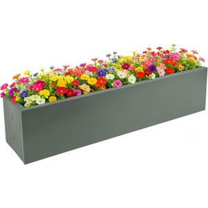 Metal Railing Planter Box, 30 Inch Balcony Planters with Adjustable Brackets, Large Hanging Planters for Outdoor Fence Deck