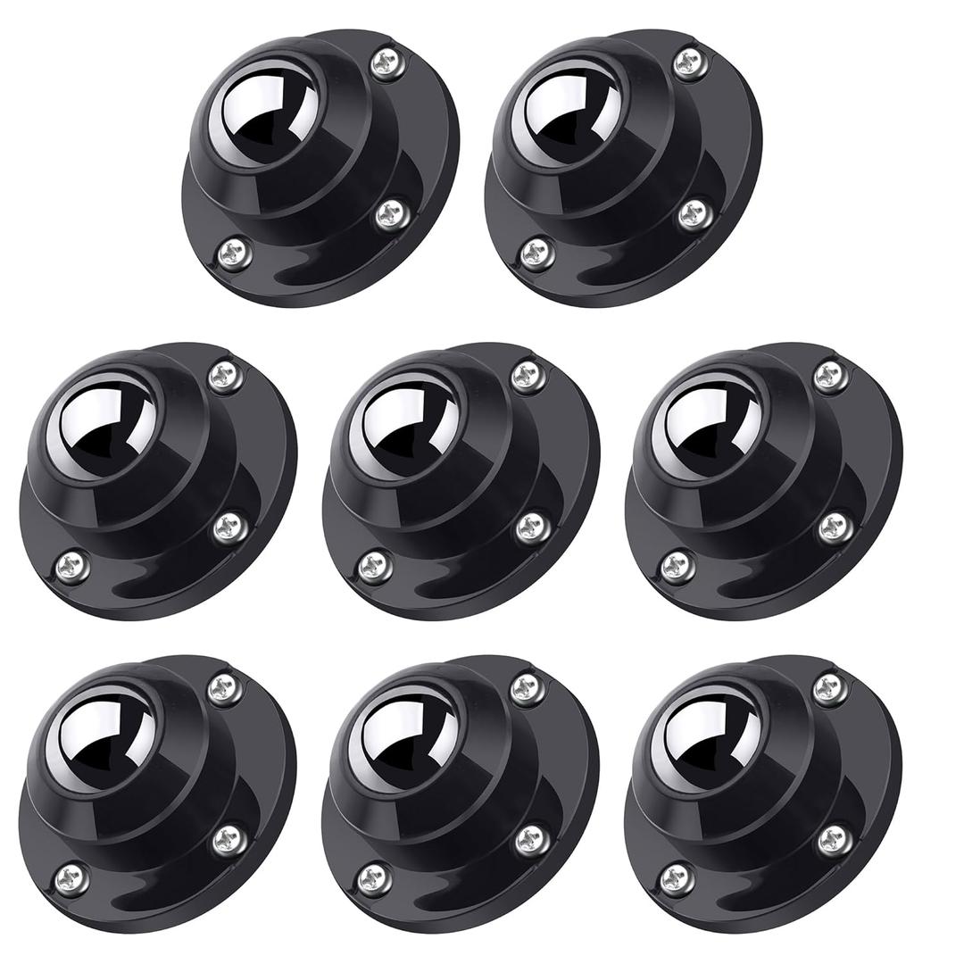 PlusRoc 8 Pack Anti-Rust Wheels Stainless Steel Self Adhesive Caster Wheels for Mop Bucket, Kitchen Appliance Rollers Sliders, Load Capacity 28LBS Per Wheel for Furniture