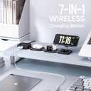 7-in-1 Wireless Charging Station for Apple Devices, ACOZVIN Foldable Magnetic Wireless Charger, 4 USB Ports(30W USB C), 5FT Cord Flat Plug, Travel Charger Stand for iPhone 16/15/14/13, iWatch &AirPods