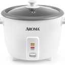 AROMA Rice Cooker, 8-Cup (Uncooked) / 16-Cup (Cooked), Pot-Style Rice Cooker and Soup Warmer with One-Touch Control, 4 Qt, White, ARC-368NG