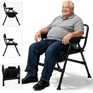 Heavy-Duty Bariatric Bedside Commode & Large Bone Bedside Commode, 1000lbs