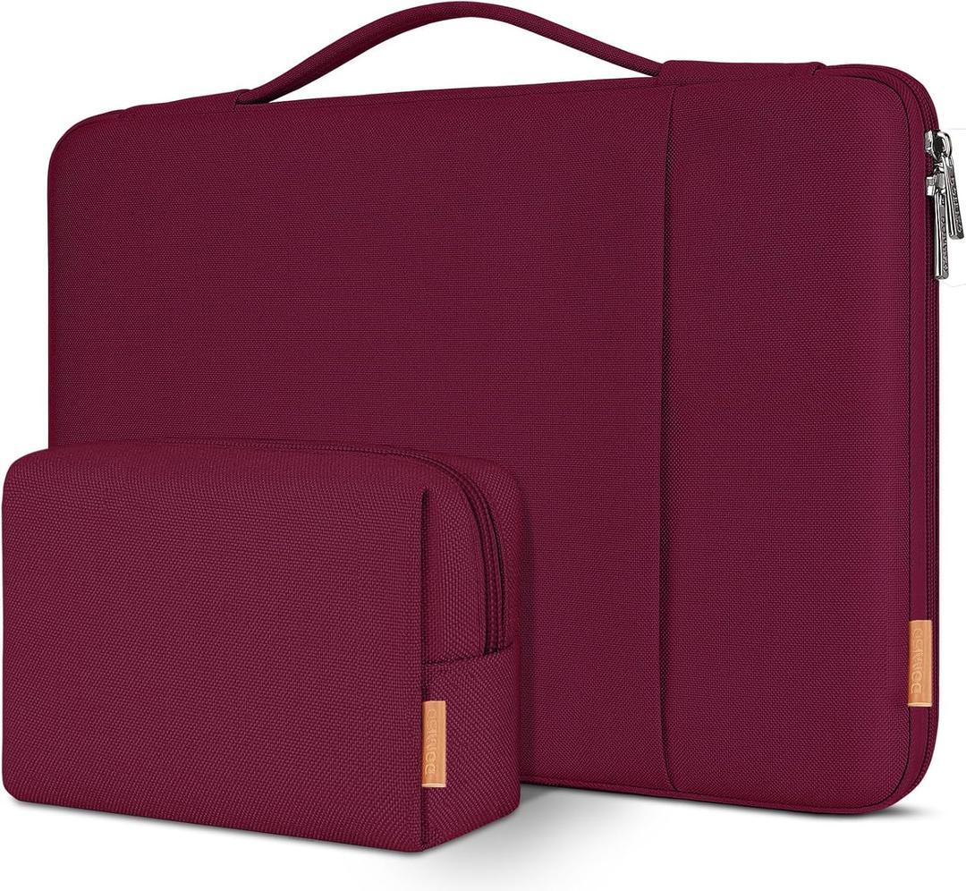 DOMISO 17.3 inch Laptop Sleeve Case Water Resistant Shockproof Protective Computer Bag for 17.3" Notebook/HP Pavilion Envy 17/IdeaPad/LG Gram/MSI with Accesory Bag,Wine