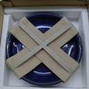 Sunnydaze 7-Inch Ceramic Plant Saucers - Plant Drip Trays for Outdoor Planter Flower Pot Drainage - Set of 2 - Imperial Blue