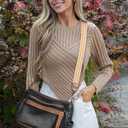 Bluome Crossbody Purses for Women, Medium Large Faux Leather Crossbody Bags Lightweight Sling Bag Shoulder Handbags
