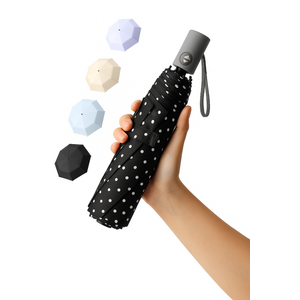 BAODINI Small UV Protection Travel Umbrella Compact for Rain and Sun UPF 50+ 41 inch Portable Umbrella for Women and Men, (Black and White)
