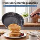 DUMOS 14 Inch Nonstick Frying Pan Heavy-Gauge Aluminum Skillet Black Handle