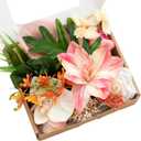 Ling's moment Artificial Flowers and Greenery Mini Combo for DIY Sorbet Tropical Wedding Bouquet Centerpieces Floral Arrangement Decor