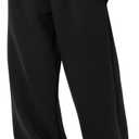 LOMON Wide Leg Sweatpants Women Fleece Sweat Pants Fall Clothes 2025 Teen Girl Baggy Jogger Sweatpant with Pockets (Black, L)