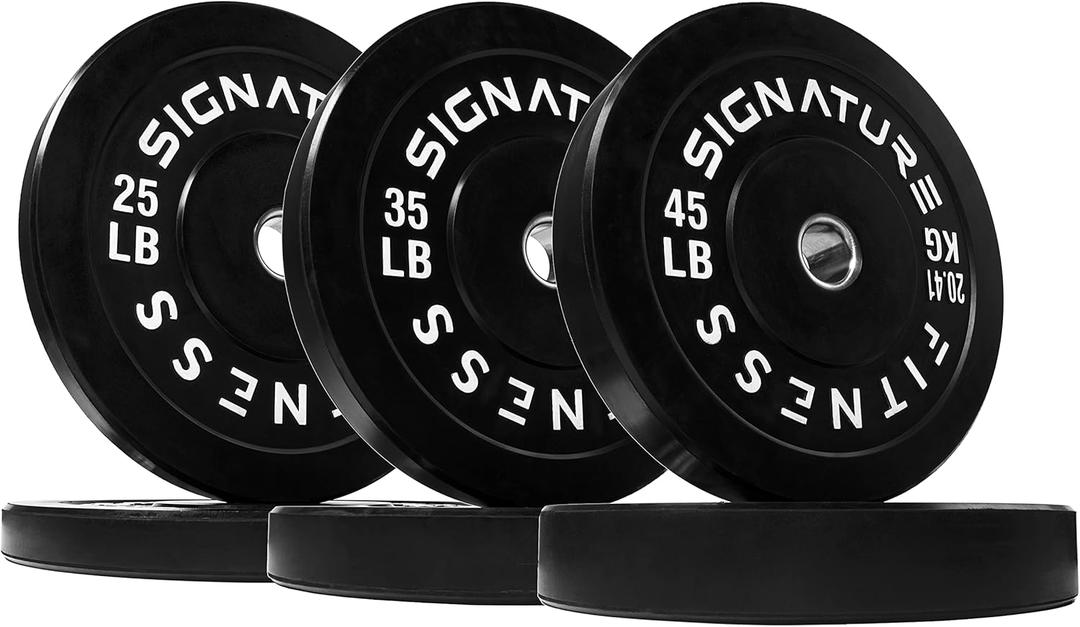 Fitvids 2" Olympic Bumper Plate Weight Plates with Steel Hub, (2X 25LB), Black